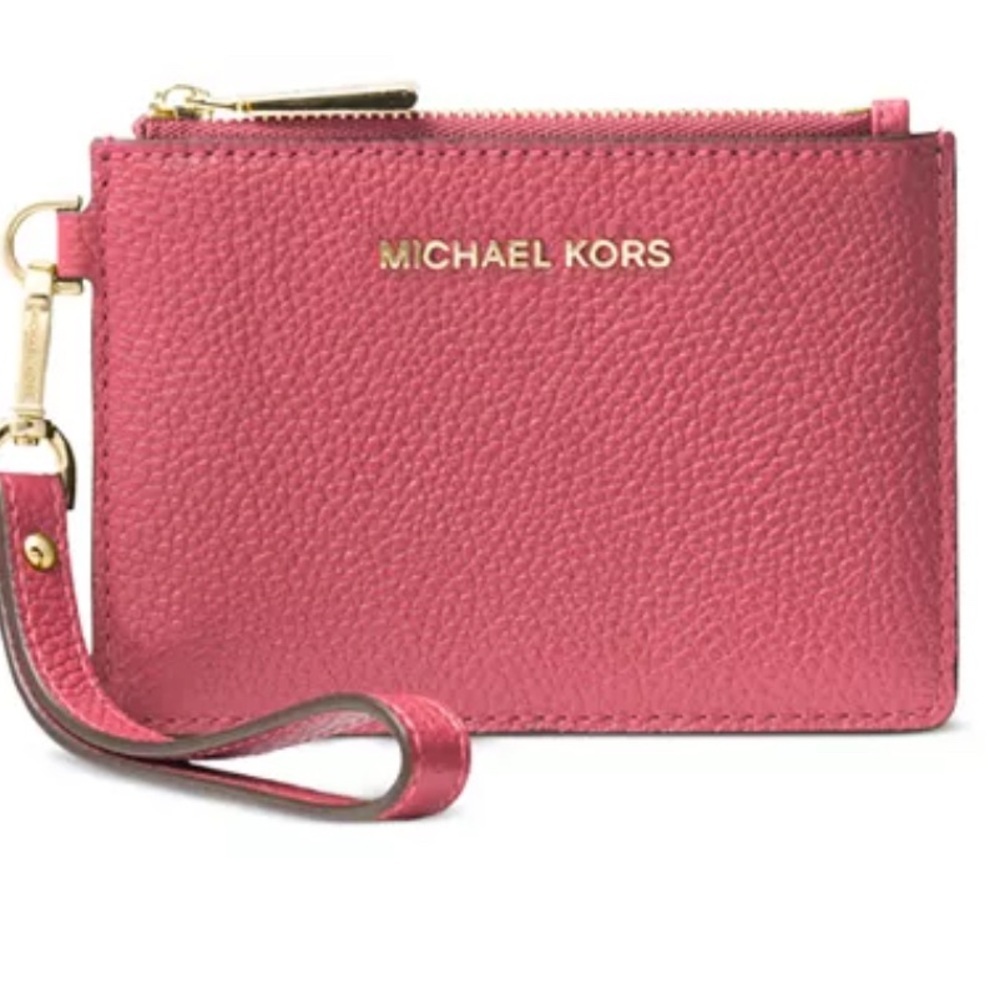 Michael Kors Burgundy Leather Wristlet Coin Wallet​ - Picture 3 of 6